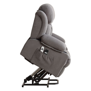 English Elm Power Lift Recliner with Heated Lumbar Massage and Usb Port for Senior Living W1521P453171