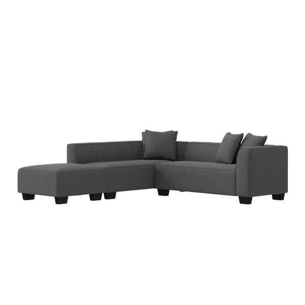 English Elm Marston Corduroy L-shape Sectional Sofa Deep Seating Six Seat Modern Living Room B127S00002