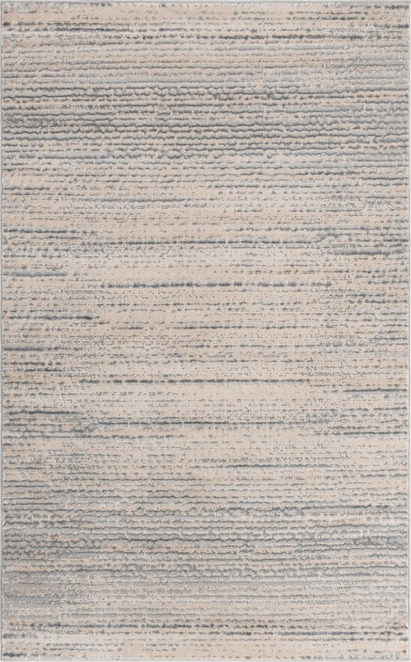 Unique Loom Oasis Calm Machine Made Abstract Rug Cream, Ivory/Gray 5' 0" x 8' 0"