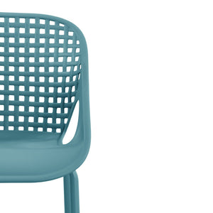 English Elm Eldred Outdoor Stackable Dining Chairs Set of 2 Uv Resistant Patio Seating Sky Blue N776P390454B