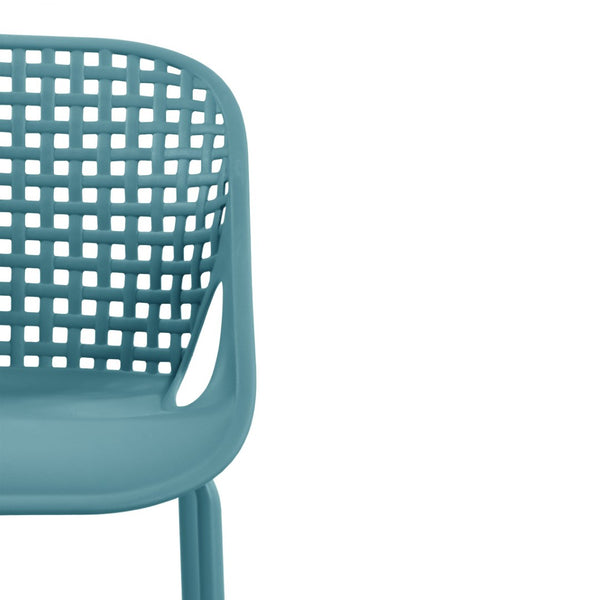 English Elm Eldred Outdoor Stackable Dining Chairs Set of 2 Uv Resistant Patio Seating Sky Blue N776P390454B