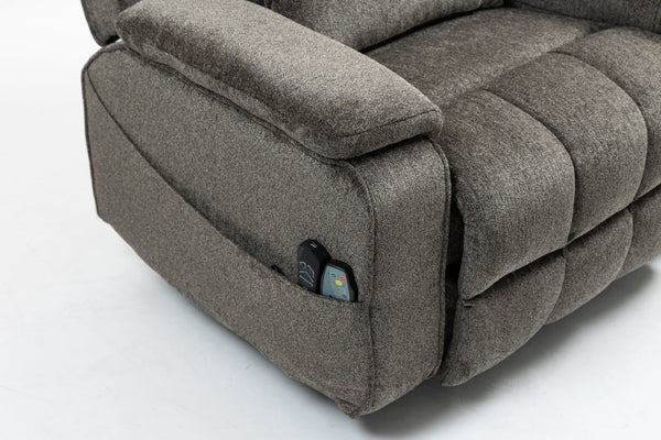 English Elm Oversized Power Lift Recliner Chair with Massage Heating and Usb Charging for Living Room Dark Grey W547S00073