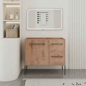English Elm 36" Freestanding Vanity with Integrated Resin Sink Soft Close Drawers Modern Bath W999P405130