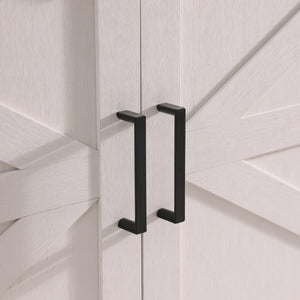 English Elm Farmhouse 60" TV Stand for 65-70" TVs, 33" High Highboy Console with Sliding Barn Doors, Rustic Storage W3151P264500