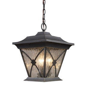 Rutland Square 11'' Wide 1-Light Outdoor Pendant - Hazelnut Bronze 42123/1 Elk Lighting