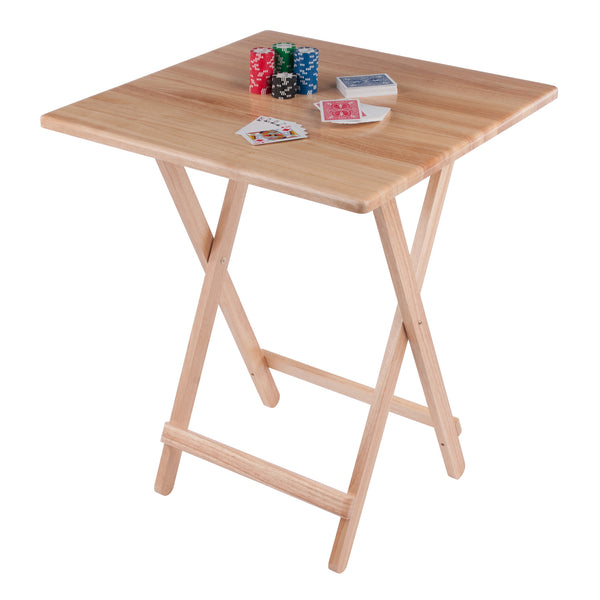 Winsome Wood Delaney Folding Table - Versatile Solid Wood Design, Compact, No Assembly, Perfect For Small Spaces Natural Solid Wood 42124-winsome-wood