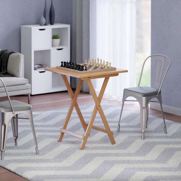 Winsome Wood Delaney Folding Table - Versatile Solid Wood Design, Compact, No Assembly, Perfect For Small Spaces Natural Solid Wood 42124-winsome-wood