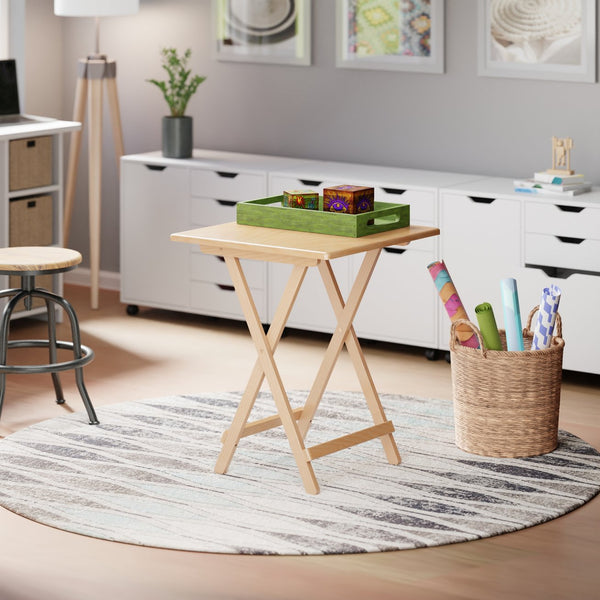 Winsome Wood Delaney Folding Table - Versatile Solid Wood Design, Compact, No Assembly, Perfect For Small Spaces Natural Solid Wood 42124-winsome-wood