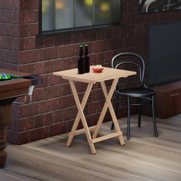 Winsome Wood Delaney Folding Table - Versatile Solid Wood Design, Compact, No Assembly, Perfect For Small Spaces Natural Solid Wood 42124-winsome-wood