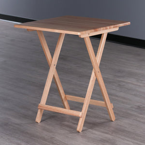 Winsome Wood Delaney Folding Table - Versatile Solid Wood Design, Compact, No Assembly, Perfect For Small Spaces Natural Solid Wood 42124-winsome-wood