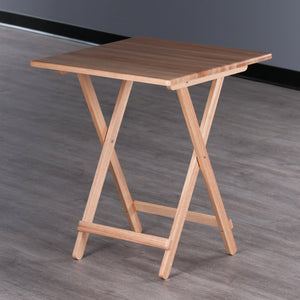 Winsome Wood Delaney Folding Table - Versatile Solid Wood Design, Compact, No Assembly, Perfect For Small Spaces Natural Solid Wood 42124-winsome-wood