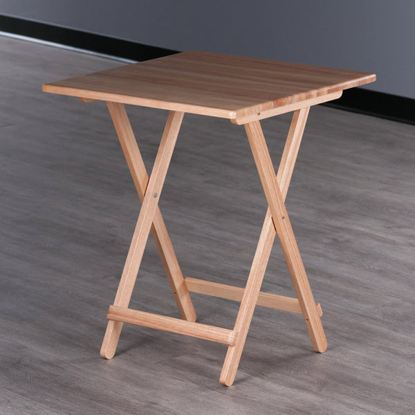 Winsome Wood Delaney Folding Table - Versatile Solid Wood Design, Compact, No Assembly, Perfect For Small Spaces Natural Solid Wood 42124-winsome-wood