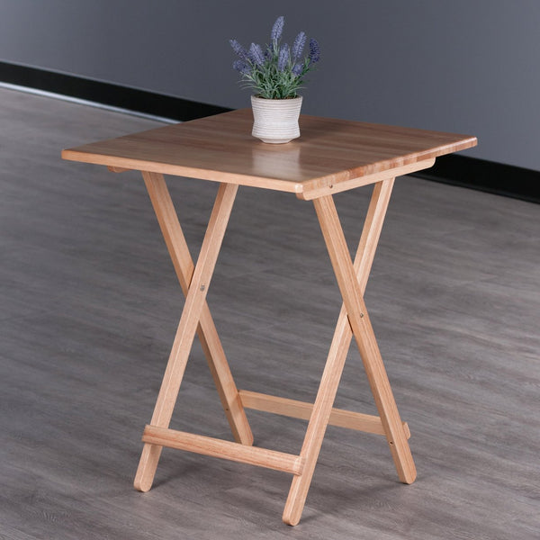 Winsome Wood Delaney Folding Table - Versatile Solid Wood Design, Compact, No Assembly, Perfect For Small Spaces Natural Solid Wood 42124-winsome-wood
