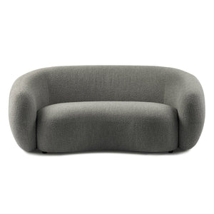 English Elm Sherri 69" Loveseat in Gray Boucle — Mid-Century Curved Design, 6" HD Foam, Durable 600lb Capacity B136P364317