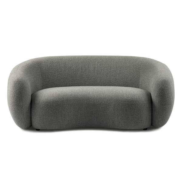 English Elm Sherri 69" Loveseat in Gray Boucle — Mid-Century Curved Design, 6" HD Foam, Durable 600lb Capacity B136P364317