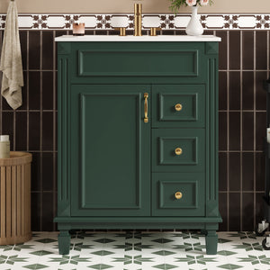 English Elm 24" Stylish Bathroom Vanity With Ceramic Sink & Soft-Close Drawers, Perfect For Small Spaces! N710P318989F