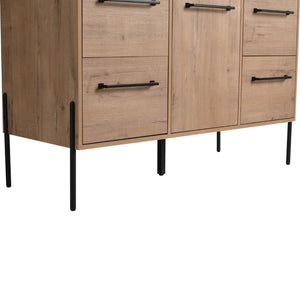 English Elm 48" Freestanding Bathroom Vanity with Soft Close Door 4 Drawers Plywood Build W999P405132