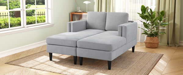 English Elm Swivel Barrel Accent Chair Chenille Tufted Round Club Seat for Living Room Lounge Grey N719S002310E