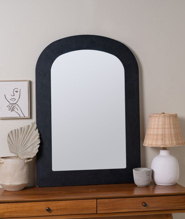 Cooper Classics Charlotte Matte Black Rectangular Wall Mirror Slim Frame for Entryway or Bedroom 42158