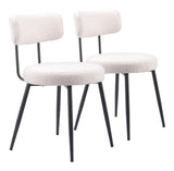 Blanca Dining Chair - Set of 2 Ivory 109738 Zuo Modern