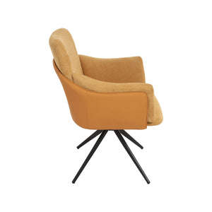 English Elm 360° Modern Swivel Upholstered Home Office Chair Set of 2 with Metal Base, 300lb Capacity, Stylish Orange W757P304106