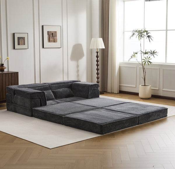 English Elm Compression Modular Sofa Bed - Cozy Convertible Design In Plush Fleece, No Assembly, Perfect For Small Spaces W3723S00029