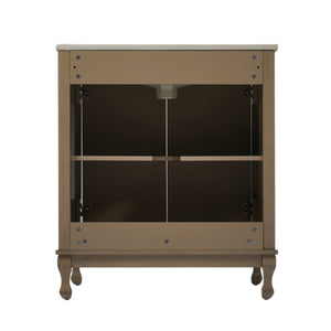 English Elm Christopher Knight Home® - 60" Retro Double Sink Bathroom Vanity Set with Soft-Close Doors, Adjustable Shelves, Rubberwood Legs Antique brown N817P245317L