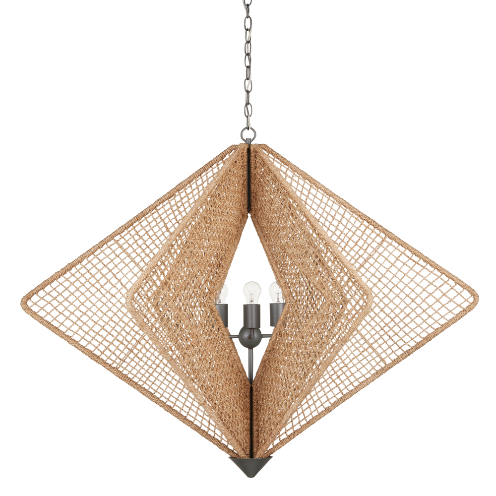 Shizen Chandelier - Modern Abaca Rope Design by Hiroshi Koshitaka, Adjustable Height & Nature-Inspired Elegance