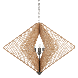 Shizen Chandelier - Modern Abaca Rope Design by Hiroshi Koshitaka, Adjustable Height & Nature-Inspired Elegance