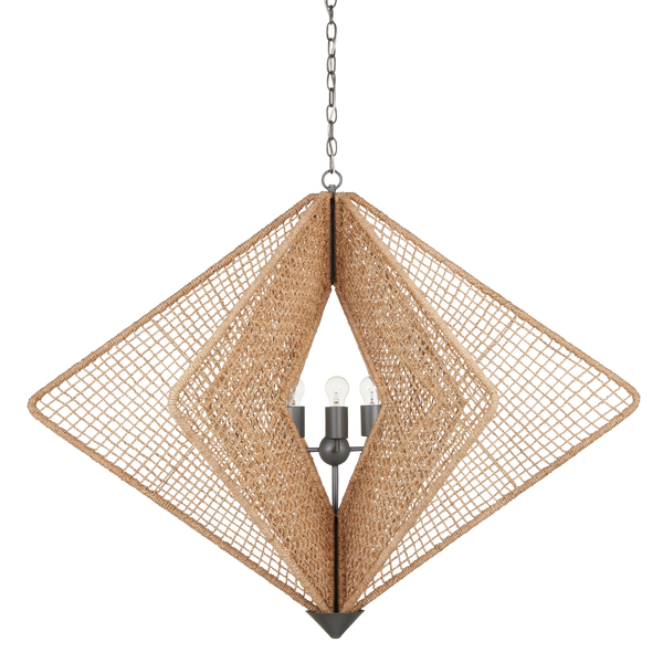 Shizen Chandelier - Modern Abaca Rope Design by Hiroshi Koshitaka, Adjustable Height & Nature-Inspired Elegance