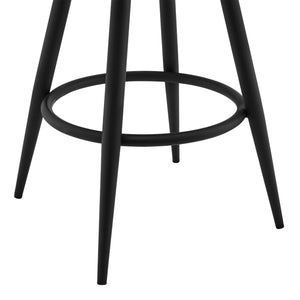 English Elm Calden 26" Gray Faux Leather Swivel Bar Stool with Padded Channel Seat, Open Back & Metal Footrest B2736P354385