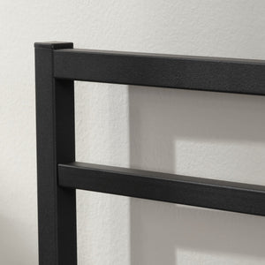 English Elm Queen Platform Bed with Headboard Black - Sturdy Metal Frame, Elevated Storage, Easy Assembly, Stylish Support B356P367792