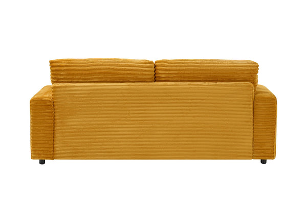 English Elm 88.58" Corduroy 3-Seater Sofa with 4 Matching Pillows, Solid Wood Frame, 500lb Capacity, Orange W3356P333847