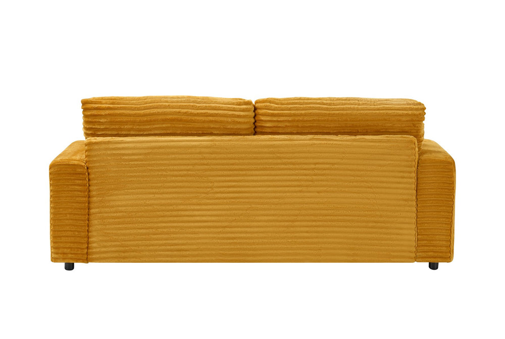 English Elm 88.58" corduroy 3-seater sofa with 4 matching throw pillows, sturdy wood frame, modern luxe comfort Orange W3356S00020