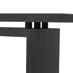 English Elm U_Style Modern Ash Veneer Console Table - Sleek, Minimalist Design For Entryway & Living Room Décor N711P241324B-GIGA