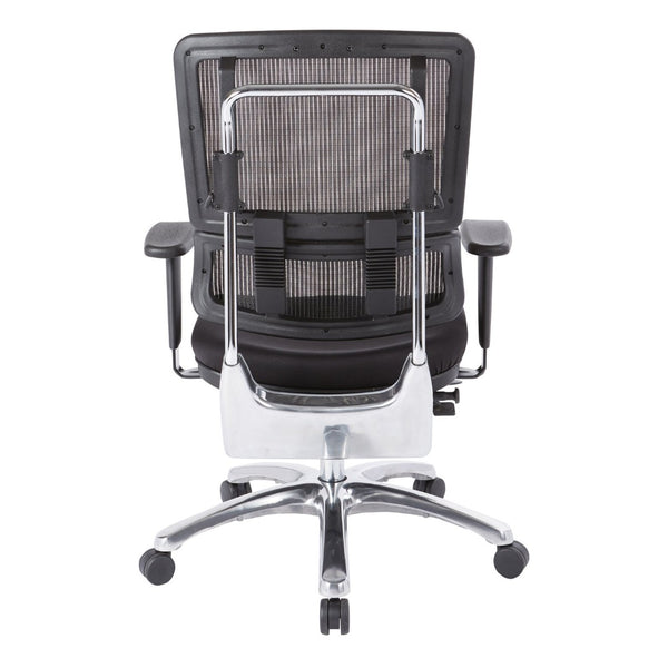 OSP Home Furnishings Vertical Mesh Back Manager Chair with Lumbar Support for Modern Home Office Use Coal 99662C-30