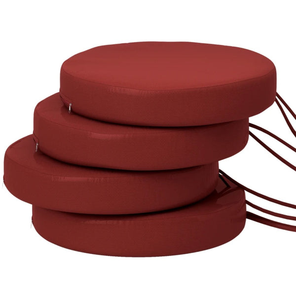 English Elm Soft Round Dining Chair Cushions Set of 4 with Washable Covers and Foam Padding T3971P443113