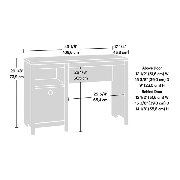 English Elm Desk, Modern White Finish With Spacious Top And Hidden Storage For Home Office And Gaming Use B356P402784