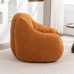 English Elm Bean Bag Chair Oversized Faux Fur Memory Foam Lounge Seat for Dorm or Living Room Yellow W2200P302136