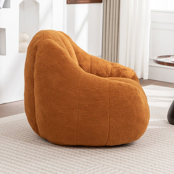 English Elm Bean Bag Chair Oversized Faux Fur Memory Foam Lounge Seat for Dorm or Living Room Yellow W2200P302136