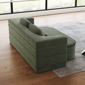 English Elm 75''2-In-1 Foldable Sofa Bed, Cozy Corduroy Lounge Chair With Blanket & Pillows For Versatile Relaxation W834P317048