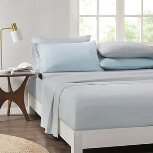 JLA Home Madison Park Essentials - Comforter ultra-soft botanical microfiber set with coordinating sheets, bonus pillowcases, built-in pockets for bedside storage and fade-resistant design 90 L x 80 W x 1.5H MPE10-1055