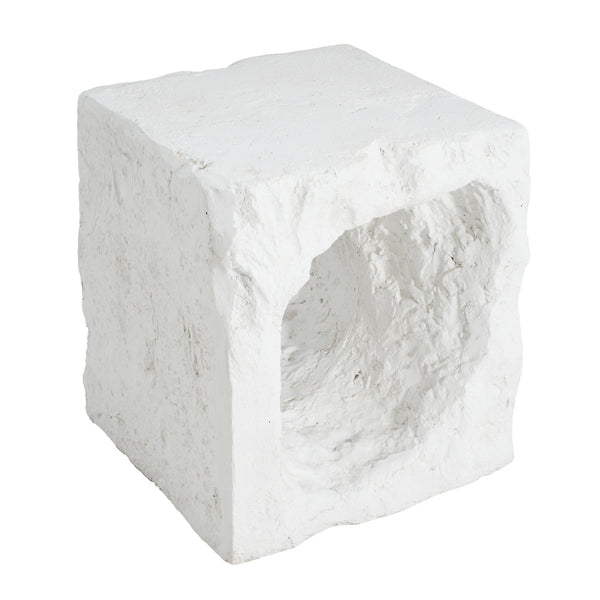 English Elm Christopher Knight Home® - Lyra Karst Cave-Inspired MGO Outdoor Side Table in White — Eco Fireproof UV-Resistant Sculptural Decor N775P300883W