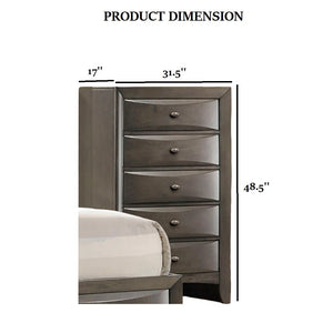 English Elm Transitional White Chest Solid Wood Dovetail Drawers Nickel Pulls Bedroom Storage B2741P372200