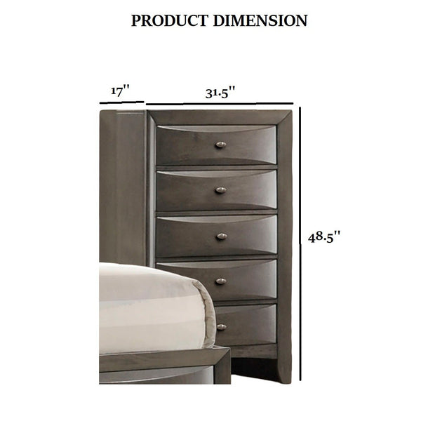English Elm Transitional White Chest Solid Wood Dovetail Drawers Nickel Pulls Bedroom Storage B2741P372200