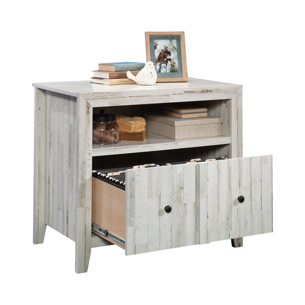 English Elm Lateral File In White Finish - Stylish, Secure Storage Solution For Home Office & Living Spaces B356P354423