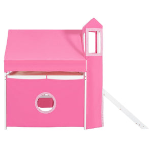 English Elm Full Size Castle Loft Bed with Tent Canopy and Tower for Kids Playroom LT000569AAH-1