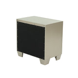 English Elm Contemporary 2 Drawers Nightstand In Silver