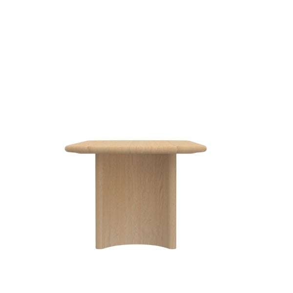 Alpine Furniture Gabrielle Sculptural Dining Table With Curved Base And Rounded Apron Seats 6, Oak Grain Finish Light Oak 4225-01