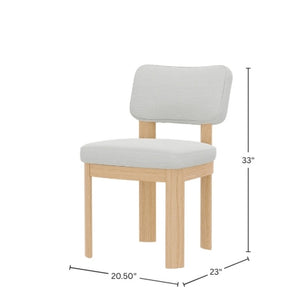 Alpine Furniture Gabrielle Solid Rubberwood Side Chairs Set Of 2 With Plush Polyester Seats And Curved Ergonomic Backs Light Oak 4225-02